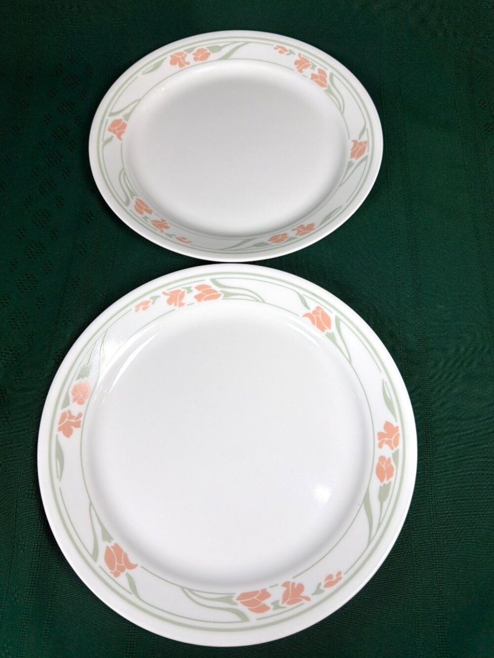 Vintage Lot of 4 Retired 1980s Corelle Corning 10.25" Dinner Plate Peach Garland - Picture 9 of 10